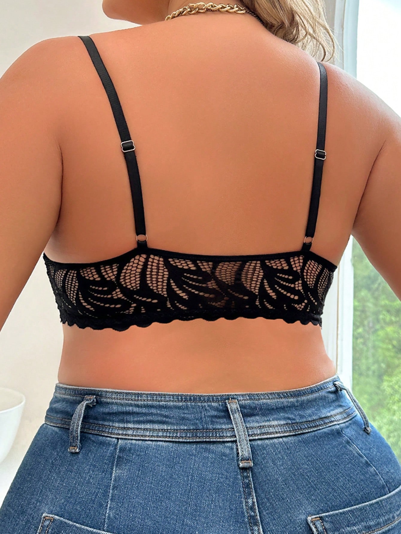 Black Lace Wireless Bralette f - Bralette Wireless Soft ulasan dan harga