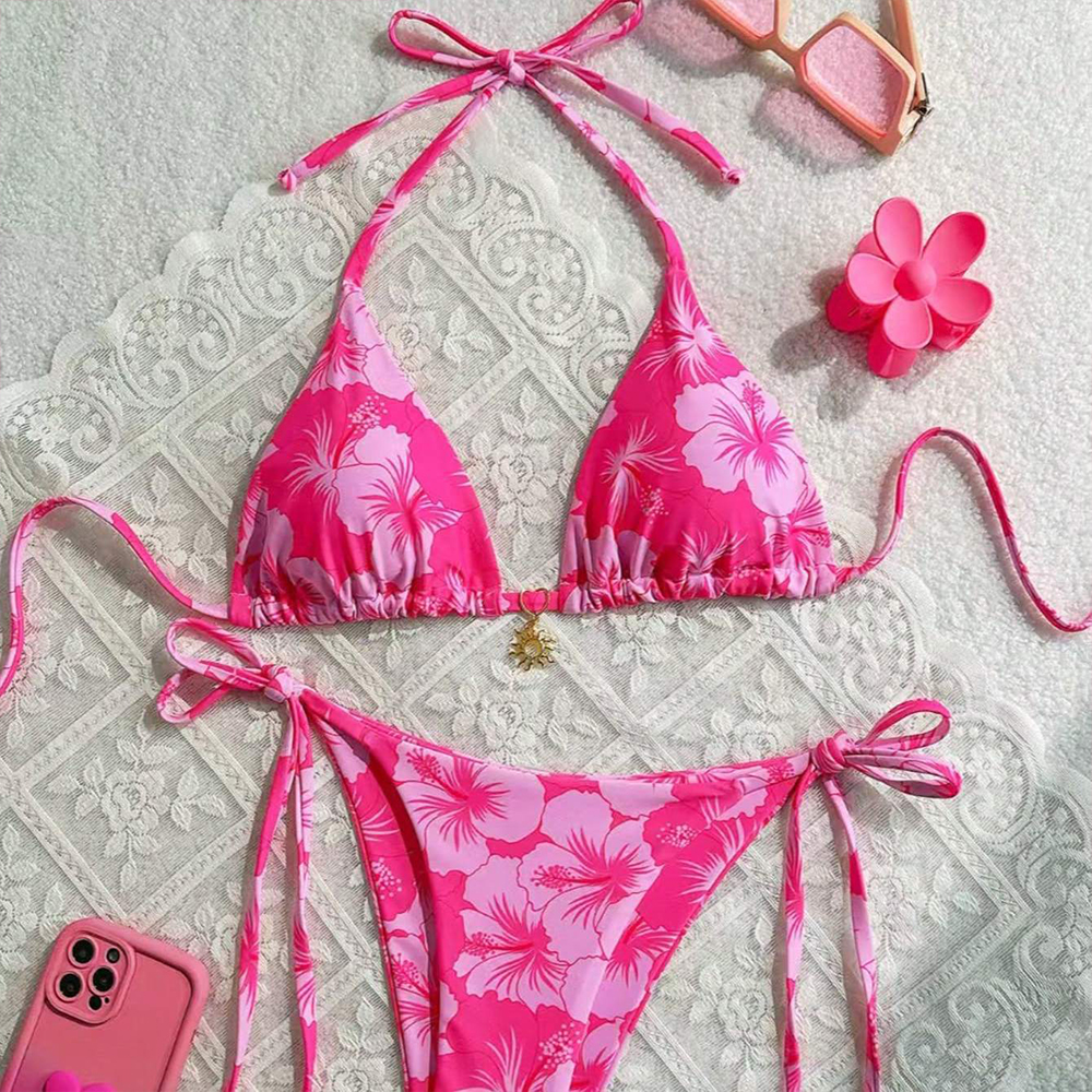 Women's Printed Vest Bikini+Th - Thong Bikini Women ulasan dan harga