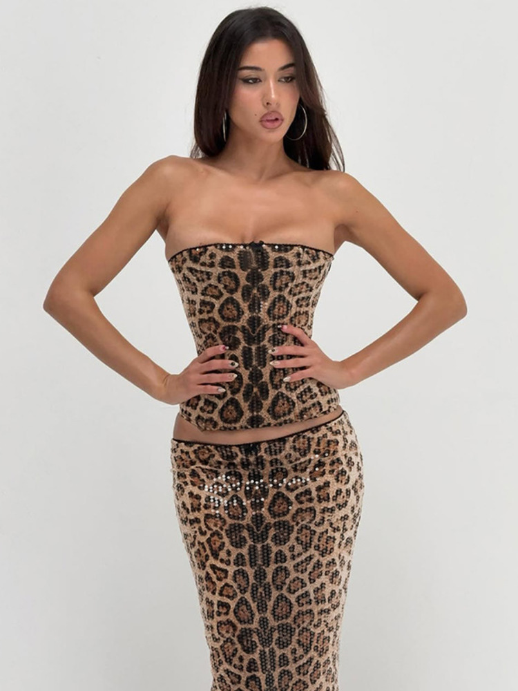 Mozision Sparkle Leopard Print - Strapless Bra Backless ulasan dan harga