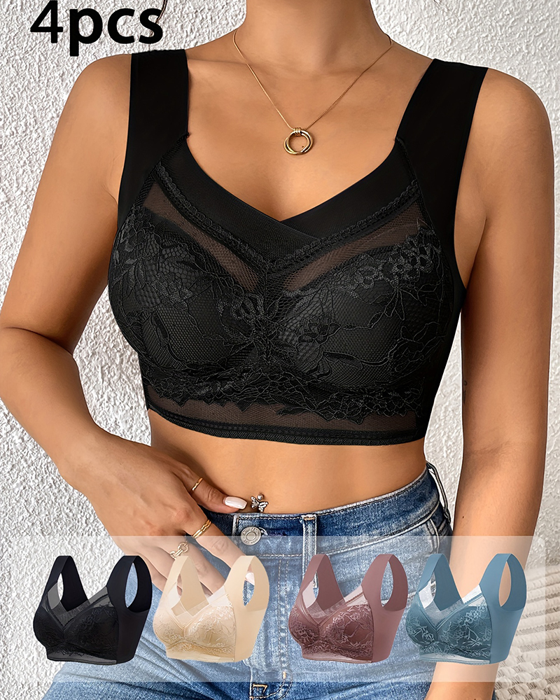 4Pcs Plus Size Women Seamless  - Push Up Bra Padded ulasan dan harga